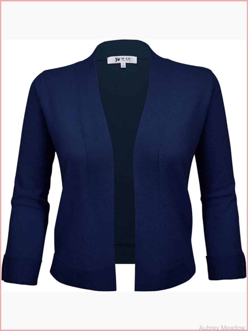 Crop Cardigan Sweater - 3/4 Sleeve Open Front Knit Bolero Lightweight Top